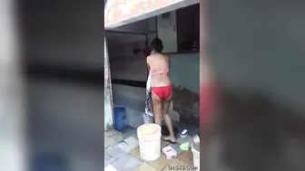 Village Babe With Huge Tits Bathing Naked At Outdoor Well Caught
