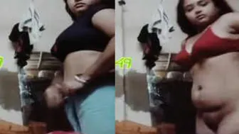 Young Bhabi Pressing Her Soft Body In Bedroom Before Sex Time