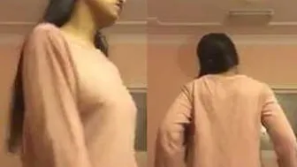 College Girl Groping Herself Alone Recording On Phone Camera