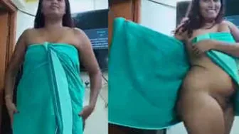 Curvy Desi Girl Bending Over Showing Off Her Massive Ass Naked