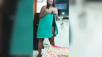 Curvy Desi Girl Bending Over Showing Off Her Massive Ass Naked