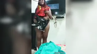 Curvy Desi Girl Bending Over Showing Off Her Massive Ass Naked