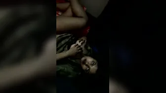 Cute GF Squeezing And Pressing Her Soft Tits On The Bed