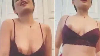 Modern Aunty Showing Off Her Hard Nipples In Tight Top At Home