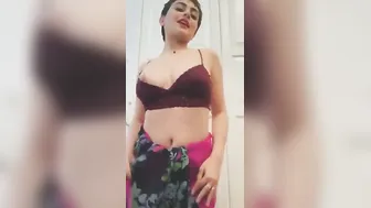 Modern Aunty Showing Off Her Hard Nipples In Tight Top At Home