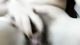 Young College Babe Pressing Her Tits And Rubbing Pussy At Home