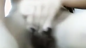 Young College Babe Pressing Her Tits And Rubbing Pussy At Home