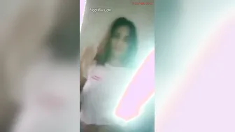 Indian College Babe Pressing Her Soft Boobs Teasing On Camera