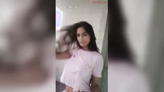 Indian College Babe Pressing Her Soft Boobs Teasing On Camera