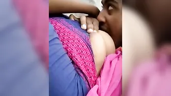 Desi Boyfriend Sucking His GFs Soft Boobs At Night