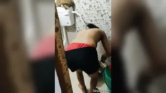 Desi Girl In Tight Shorts Bending Over While Cooking Dinner