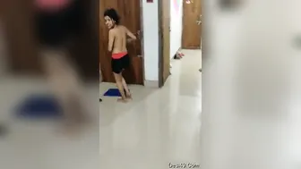 Desi Girl In Tight Shorts Bending Over While Cooking Dinner