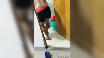 Desi Girl In Tight Shorts Bending Over While Cooking Dinner