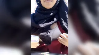 College Girl Flashing Her Perky Tits Outdoors For Her Lover