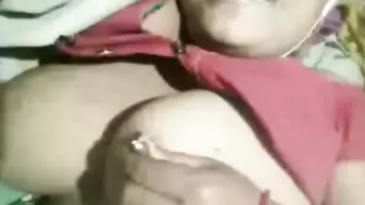 Village Bhabhi Squeezing Her Big Melons For Her Secret Lover