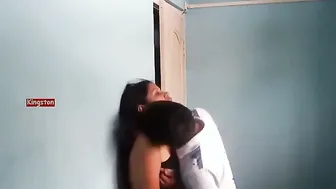 College Couple Making Out Getting Hot And Heavy In Their Dorm Room