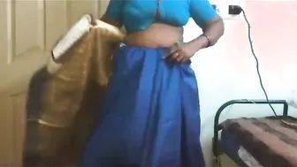 Tamil Aunty Slowly Removing Her Saree Showing Everything To Me