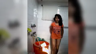 Delhi College Babe Stripping Completely Nude In Her Bathroom