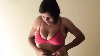 Aunty Changing Clothes Revealing Her Body In Bathroom