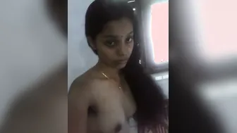 My Desi GF Pressing Her Soft Boobs For Me At Home