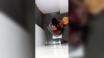 Desi Aunty Caught Pissing In The Bathroom During Private Moment
