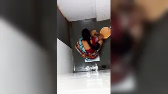 Desi Aunty Caught Pissing In The Bathroom During Private Moment