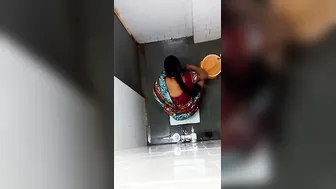 Desi Aunty Caught Pissing In The Bathroom During Private Moment