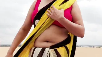 Mature Married Wife Slowly Removing Her Saree Getting Naked