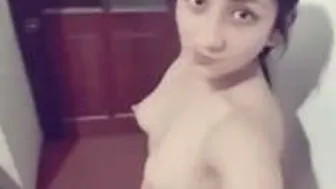 Cute Desi Babe Squeezing And Playing With Her Soft Perky Boobs