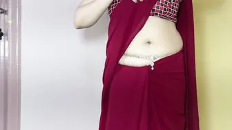 Married Desi Wife Stripping Out Of Her Saree Getting Ready For Sex