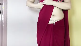 Married Desi Wife Stripping Out Of Her Saree Getting Ready For Sex