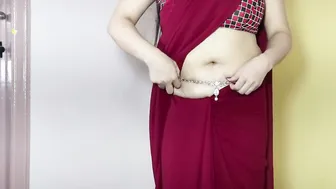 Married Desi Wife Stripping Out Of Her Saree Getting Ready For Sex