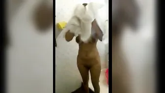 Desi Wife Getting Dressed After Taking Her Morning Bath Alone
