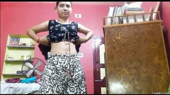 Village Girl Pressing Her Natural Boobs Alone In Her Room