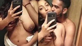 Nri Couple Kissing Passionately And Groping In Their Bedroom