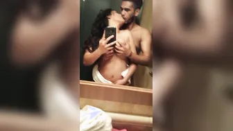 Nri Couple Kissing Passionately And Groping In Their Bedroom