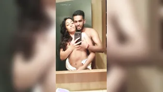 Nri Couple Kissing Passionately And Groping In Their Bedroom