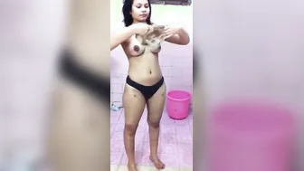 My GF Flashing Her Tits For Me In The Bathroom Mirror