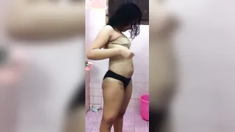 My GF Flashing Her Tits For Me In The Bathroom Mirror