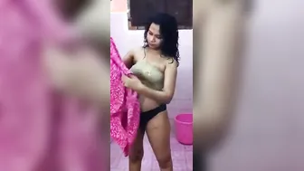 My GF Flashing Her Tits For Me In The Bathroom Mirror