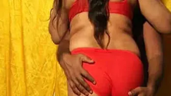 Indian Couple Getting Intimate And Touching In Bedroom Alone