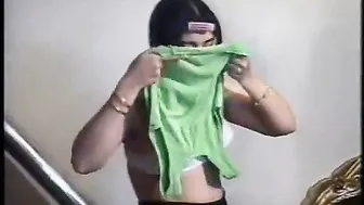 College GF Getting Dressed After Morning Sex Session