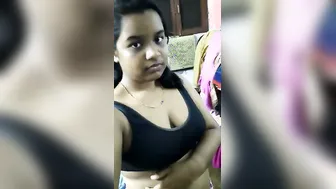 Indian GF Spreading Wide And Showing Her Tits And Pussy