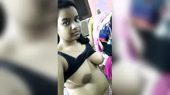 Indian GF Spreading Wide And Showing Her Tits And Pussy