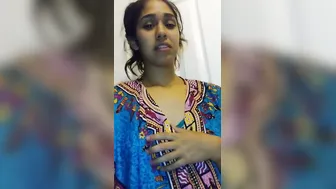 Sexy GF Pressing Her Natural Boobs Hard Moaning Loudly