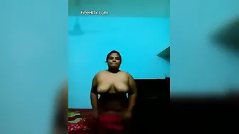 Mallu Wife Squeezing Her Heavy Boobs Alone At Home For Me