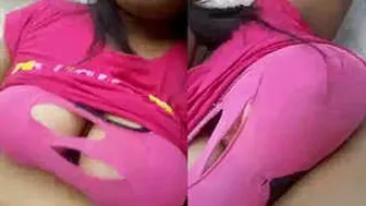 My GF Showing Off Her Tits In Sexy Bra For Me