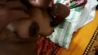 Young Wife Squeezing Her Big Tits Feeling Horny For Him