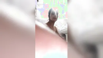 Horny Married Woman Filming Herself Bathing And Touching Herself