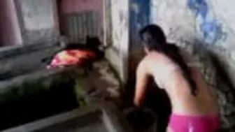 College Babe Bathing Naked While Her Boyfriend Films Secretly